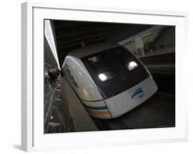 Meglev Train Prepares to Depart Airport Train Station, Shanghai, China-Paul Souders-Framed Photographic Print