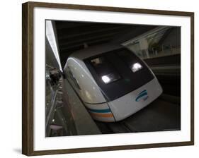 Meglev Train Prepares to Depart Airport Train Station, Shanghai, China-Paul Souders-Framed Photographic Print