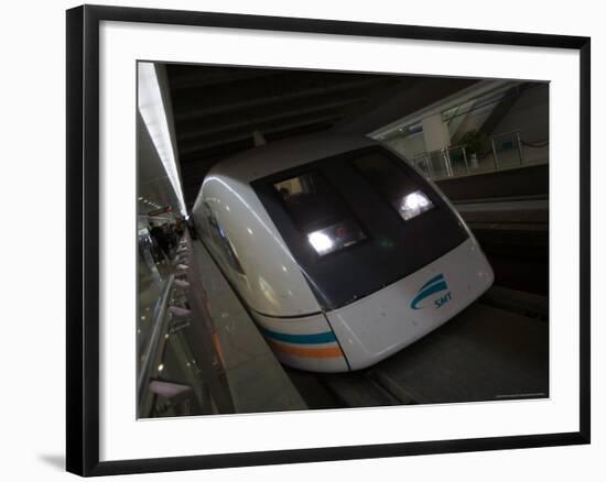 Meglev Train Prepares to Depart Airport Train Station, Shanghai, China-Paul Souders-Framed Photographic Print