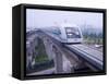 Meglev Train Prepares to Depart Airport Train Station, Shanghai, China-Paul Souders-Framed Stretched Canvas