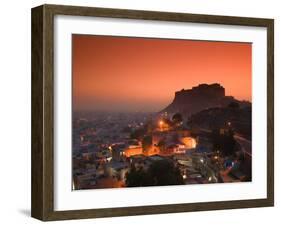 Meherangarh Fort and Town, Rajasthan, India-Walter Bibikow-Framed Premium Photographic Print
