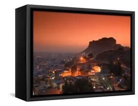 Meherangarh Fort and Town, Rajasthan, India-Walter Bibikow-Framed Stretched Canvas