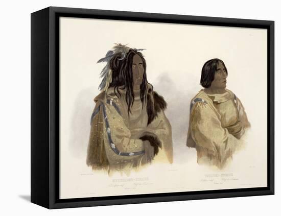 Mehkskeme-Sukahs, Plate 45, Travels in the Interior of North America, Engraved: Allais, 1844-Karl Bodmer-Framed Stretched Canvas