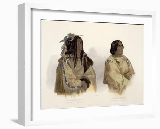 Mehkskeme-Sukahs, Plate 45, Travels in the Interior of North America, Engraved: Allais, 1844-Karl Bodmer-Framed Giclee Print