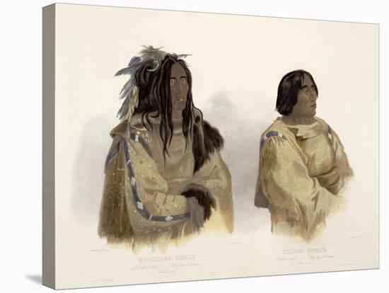 Mehkskeme-Sukahs, Plate 45, Travels in the Interior of North America, Engraved: Allais, 1844-Karl Bodmer-Stretched Canvas