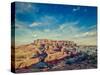 Mehrangarh Fort and Padamsar Talab and Ranisar Talab Lakes , Jodhpur, Rajasthan, India with Grunge-f9photos-Stretched Canvas