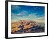 Mehrangarh Fort and Padamsar Talab and Ranisar Talab Lakes , Jodhpur, Rajasthan, India with Grunge-f9photos-Framed Photographic Print