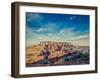 Mehrangarh Fort and Padamsar Talab and Ranisar Talab Lakes , Jodhpur, Rajasthan, India with Grunge-f9photos-Framed Photographic Print