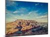 Mehrangarh Fort and Padamsar Talab and Ranisar Talab Lakes , Jodhpur, Rajasthan, India with Grunge-f9photos-Mounted Photographic Print