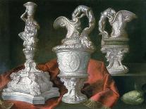 Still Life with Silver Candelabra and Ewers-Meiffren Conte-Stretched Canvas