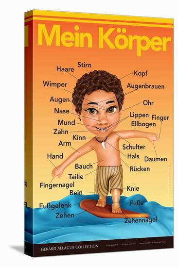 Mein Körper - My Body (Surfer Boy) in German-Gerard Aflague Collection-Stretched Canvas