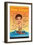 Mein Körper - My Body (Surfer Boy) in German-Gerard Aflague Collection-Framed Art Print