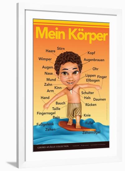 Mein Körper - My Body (Surfer Boy) in German-Gerard Aflague Collection-Framed Art Print