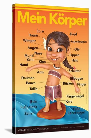 Mein Körper - My Body (Surfer Girl) in German-Gerard Aflague Collection-Stretched Canvas