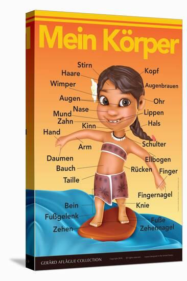 Mein Körper - My Body (Surfer Girl) in German-Gerard Aflague Collection-Stretched Canvas