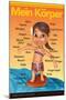 Mein Körper - My Body (Surfer Girl) in German-Gerard Aflague Collection-Mounted Poster