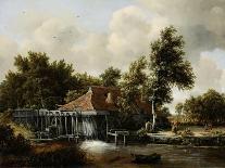 Wooded Landscape with Merrymakers in a Cart-Meindert Hobbema-Art Print