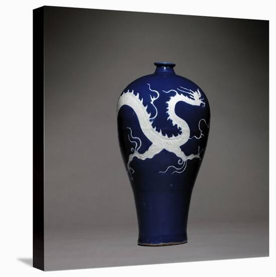 Meiping Vase Decorated with a Dragon with Three Claws-null-Stretched Canvas