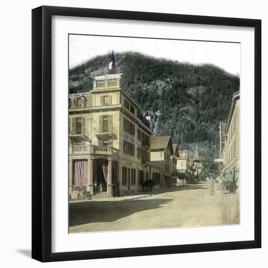 Meiringen (Switzerland), the Kirchgasse, Circa 1865-Leon, Levy et Fils-Framed Photographic Print