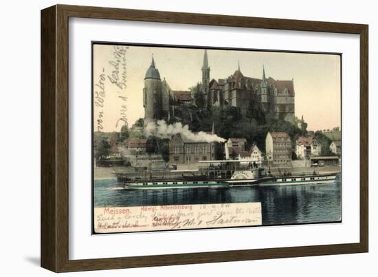 Meißen Elbe, Königl. Albrechtsburg,Dampfer Bodenbach-null-Framed Giclee Print