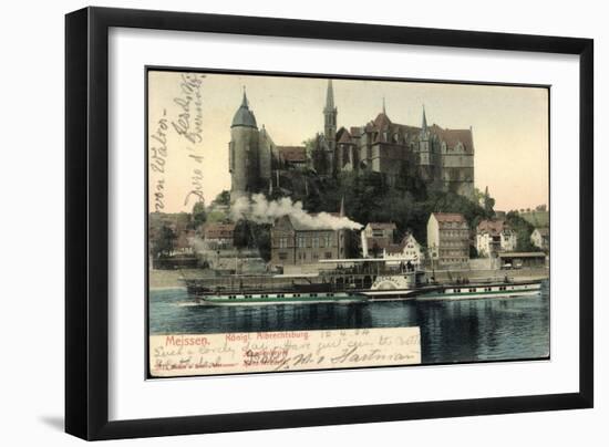 Meißen Elbe, Königl. Albrechtsburg,Dampfer Bodenbach-null-Framed Giclee Print