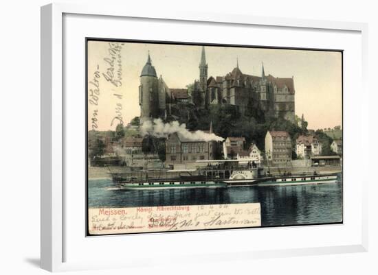 Meißen Elbe, Königl. Albrechtsburg,Dampfer Bodenbach-null-Framed Giclee Print