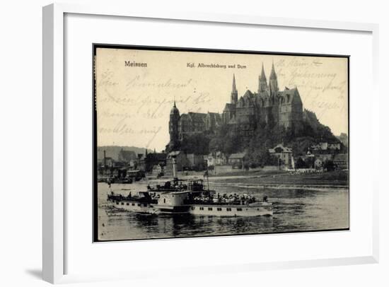 Meißen, Kgl. Albrechtsburg Und Dom, Dampfer Bodenbach-null-Framed Giclee Print