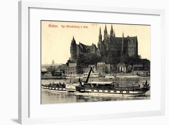 Meißen Sachsen, Dampfer Schandau, Albrechtsburg-null-Framed Giclee Print