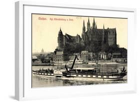 Meißen Sachsen, Dampfer Schandau, Albrechtsburg-null-Framed Giclee Print