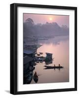 Mekong River, River Boat Houses, Thailand-Steve Vidler-Framed Photographic Print
