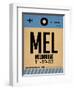 MEL Melbourne Luggage Tag 1-NaxArt-Framed Art Print