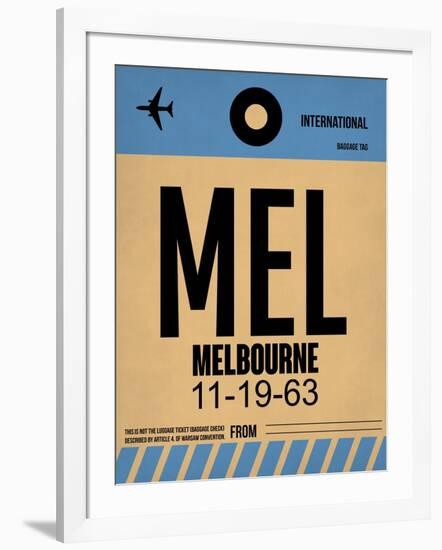 MEL Melbourne Luggage Tag 1-NaxArt-Framed Art Print