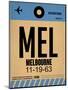 MEL Melbourne Luggage Tag 1-NaxArt-Mounted Premium Giclee Print