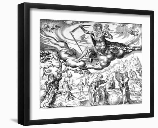 Melancholy, from 'The Four Temperaments' Series, Engraved by Harmen Jansz Muller, 1566-Maarten van Heemskerck-Framed Giclee Print