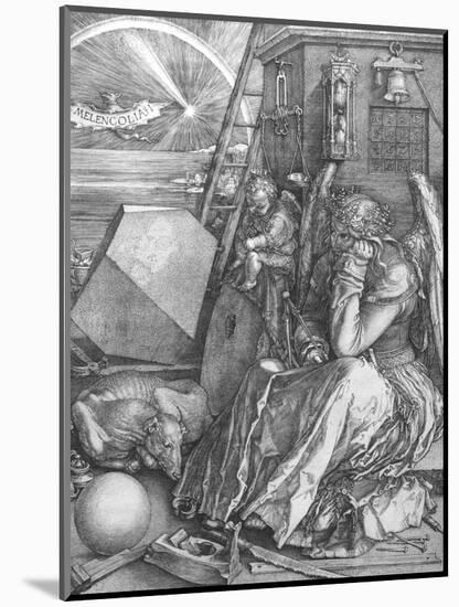 Melancolia, engraving, 1514-Albrecht Dürer-Mounted Giclee Print