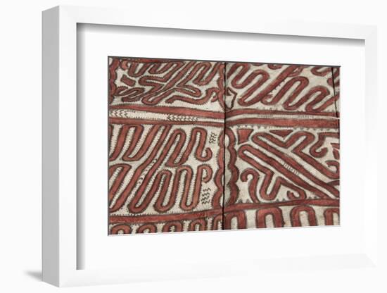 Melanesia, Papua New Guinea, Tufi. Traditional Handmade Tapa Cloth-Cindy Miller Hopkins-Framed Photographic Print