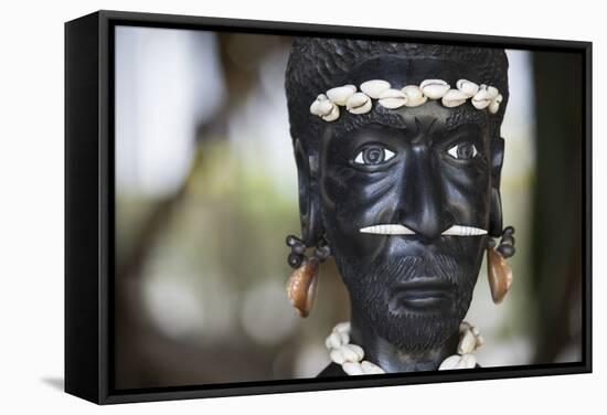 Melanesia, Solomon Islands, Guadalcanal Island, Honiara. Wood Carving-Cindy Miller Hopkins-Framed Stretched Canvas