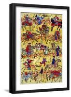 Melange of Horse-riders, Japanese Wood-Cut Print-Lantern Press-Framed Art Print