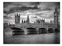 London Houses Of Parliament & Red Busses-Melanie Viola-Art Print