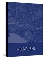 Melbourne, Australia Blue Map-null-Stretched Canvas