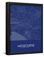 Melbourne, Australia Blue Map-null-Framed Poster