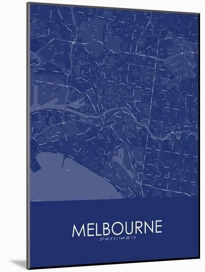 Melbourne, Australia Blue Map-null-Mounted Poster