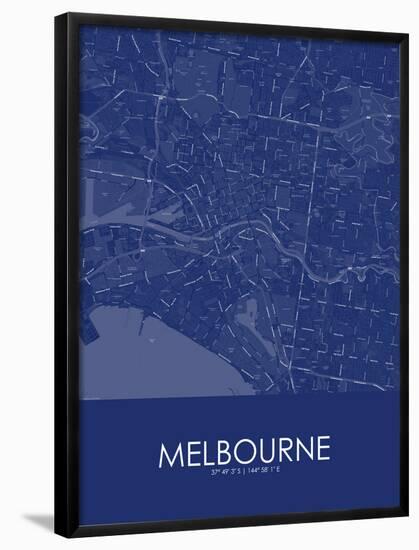 Melbourne, Australia Blue Map-null-Framed Poster