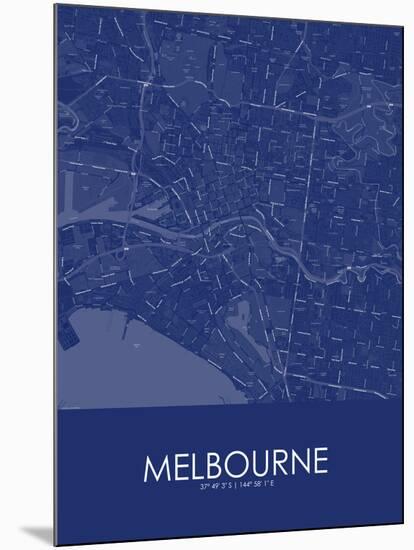 Melbourne, Australia Blue Map-null-Mounted Poster