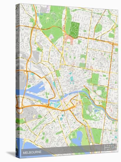 Melbourne, Australia Map-null-Stretched Canvas