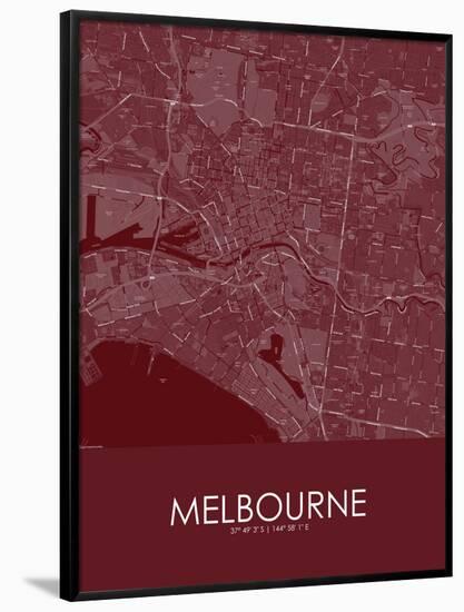 Melbourne, Australia Red Map-null-Framed Poster