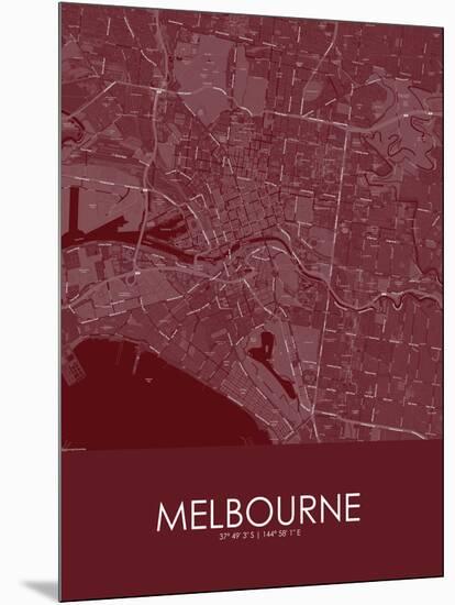 Melbourne, Australia Red Map-null-Mounted Poster