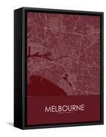 Melbourne, Australia Red Map-null-Framed Stretched Canvas