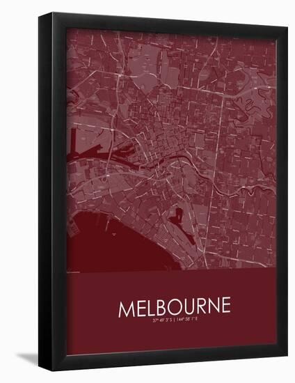 Melbourne, Australia Red Map-null-Framed Poster