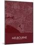 Melbourne, Australia Red Map-null-Mounted Poster